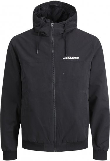 Jack & Jones RUSH SOLID Bomber Jacket with Hood Black - Jakid ja joped - Joped, suured suurused: 2XL – 12XL