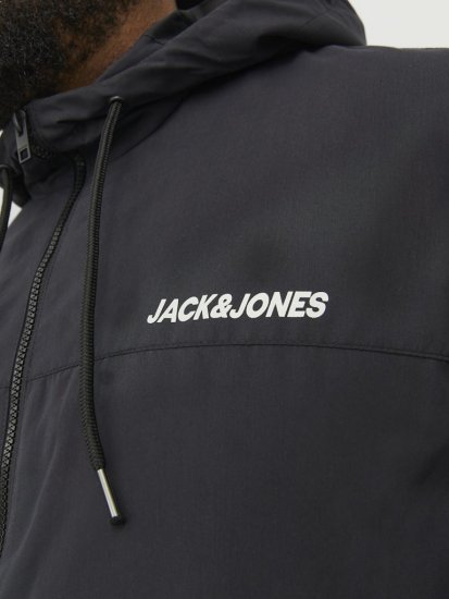 Jack & Jones RUSH SOLID Bomber Jacket with Hood Black - Jakid ja joped - Joped, suured suurused: 2XL – 12XL