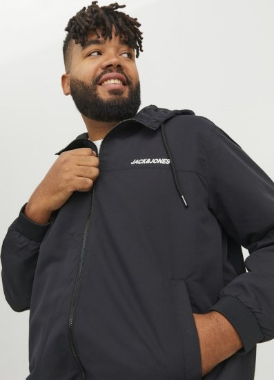 Jack & Jones RUSH SOLID Bomber Jacket with Hood Black - Jakid ja joped - Joped, suured suurused: 2XL – 12XL