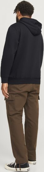 Jack & Jones 2 COL LOGO Hoodie Black - Sviitrid ja dressipluusid - Meeste suured kapuutsiga jakid suurustes 2XL – 14XL