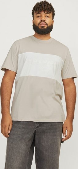 Jack & Jones LEGACY BLOCKING T-Shirt Beige - T-särgid - Suured T-särgid 2XL – 14XL