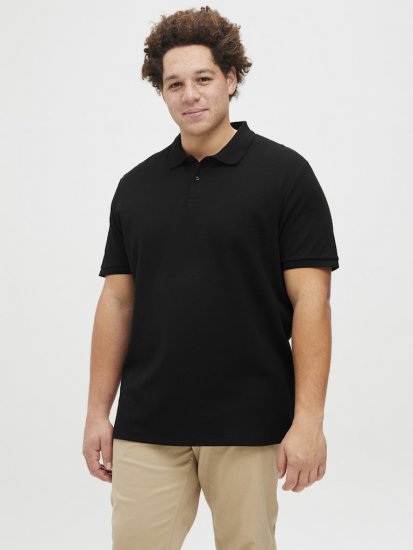 Jack & Jones AUSTIN CLASSIC Polo Black - Polosärgid - Meeste suured polosärgid 2XL – 8XL