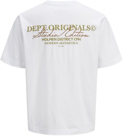 Jack & Jones Lington Crew Neck T-Shirt Bright White - T-särgid - Suured T-särgid 2XL – 14XL