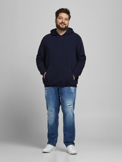Jack & Jones JORBRINK Hoodie Navy - Sviitrid ja dressipluusid - Meeste suured kapuutsiga jakid suurustes 2XL – 14XL