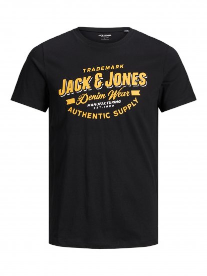 Jack & Jones JJELOGO TEE Black - T-särgid - Suured T-särgid 2XL – 14XL