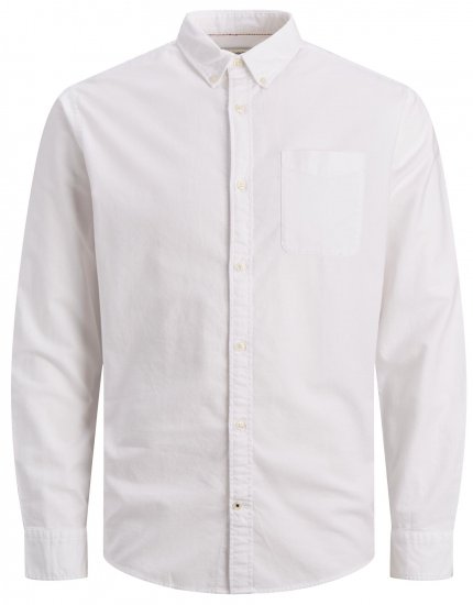 Jack & Jones OXFORD LS Shirt White - Särgid - Meeste suured särgid 2XL – 8XL