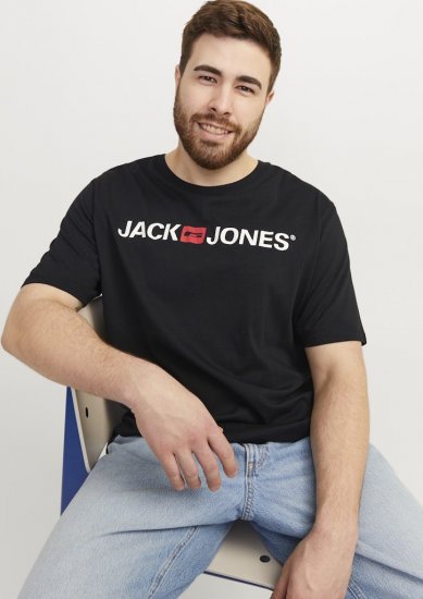 Jack & Jones Corp Logo Crew Neck T-Shirt Black - T-särgid - Suured T-särgid 2XL – 14XL