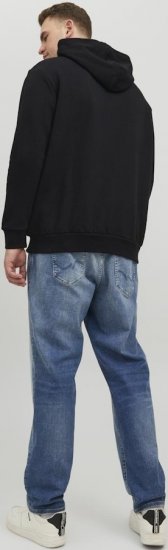 Jack & Jones CORP LOGO PLAY 4 Print Hoodie Black - Sviitrid ja dressipluusid - Meeste suured kapuutsiga jakid suurustes 2XL – 14XL