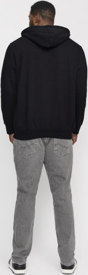 Jack & Jones CORP LOGO Small Print Hoodie Black - Sviitrid ja dressipluusid - Meeste suured kapuutsiga jakid suurustes 2XL – 14XL