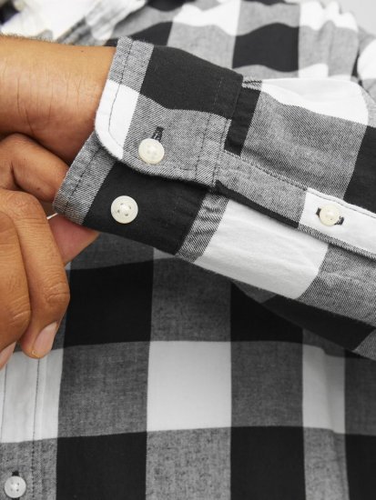 Jack & Jones Gingham L/S Shirt Whisper White - Särgid - Meeste suured särgid 2XL – 8XL