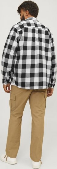 Jack & Jones Gingham L/S Shirt Whisper White - Särgid - Meeste suured särgid 2XL – 8XL