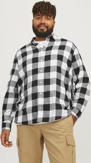 Jack & Jones Gingham L/S Shirt Whisper White - Särgid - Meeste suured särgid 2XL – 8XL