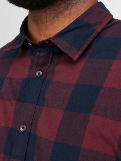 Jack & Jones Gingham L/S Shirt Dark Red - Särgid - Meeste suured särgid 2XL – 8XL