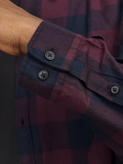 Jack & Jones Gingham L/S Shirt Dark Red - Särgid - Meeste suured särgid 2XL – 8XL