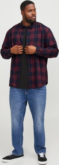 Jack & Jones Gingham L/S Shirt Dark Red - Särgid - Meeste suured särgid 2XL – 8XL
