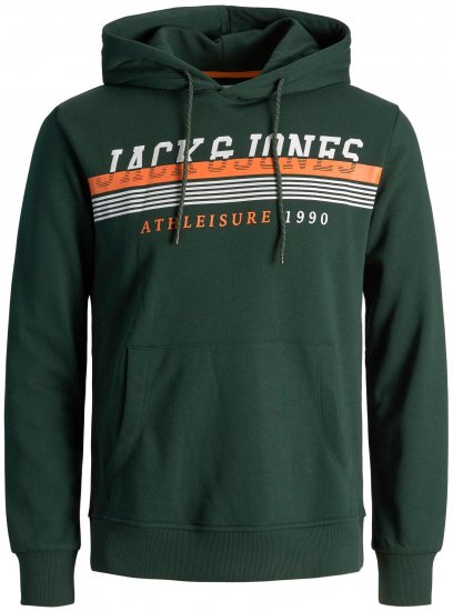 Jack & Jones JJIRON Hoodie Green - Sviitrid ja dressipluusid - Meeste suured kapuutsiga jakid suurustes 2XL – 14XL