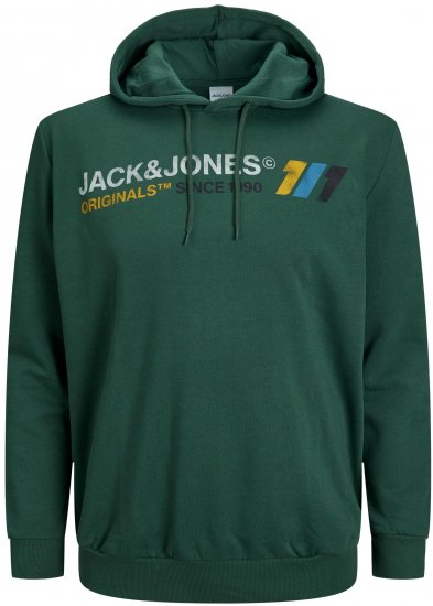 Jack & Jones JORNATE SWEAT Hoodie Green - Sviitrid ja dressipluusid - Meeste suured kapuutsiga jakid suurustes 2XL – 14XL