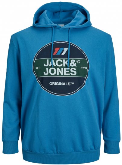 Jack & Jones JORNATE SWEAT Hoodie Blue - Sviitrid ja dressipluusid - Meeste suured kapuutsiga jakid suurustes 2XL – 14XL