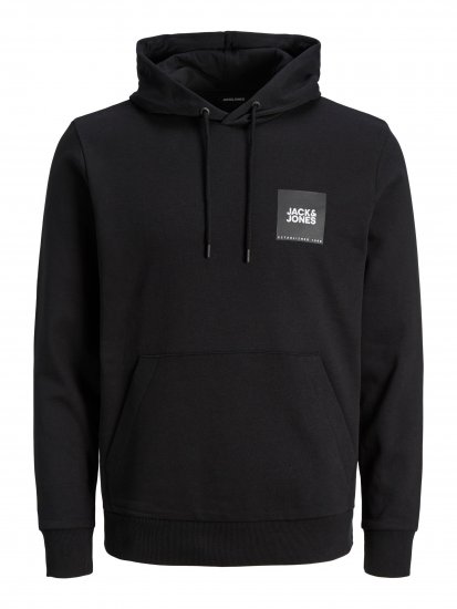 Jack & Jones JJLOCK SWEAT HOOD Black - Sviitrid ja dressipluusid - Meeste suured kapuutsiga jakid suurustes 2XL – 14XL