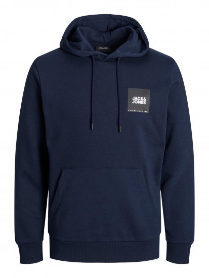Jack & Jones JJLOCK SWEAT HOOD Navy - Sviitrid ja dressipluusid - Meeste suured kapuutsiga jakid suurustes 2XL – 14XL
