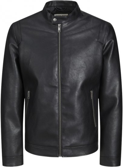 Jack & Jones Rocky Urban Rider Leather Jacket Black - Jakid ja joped - Joped, suured suurused: 2XL – 12XL