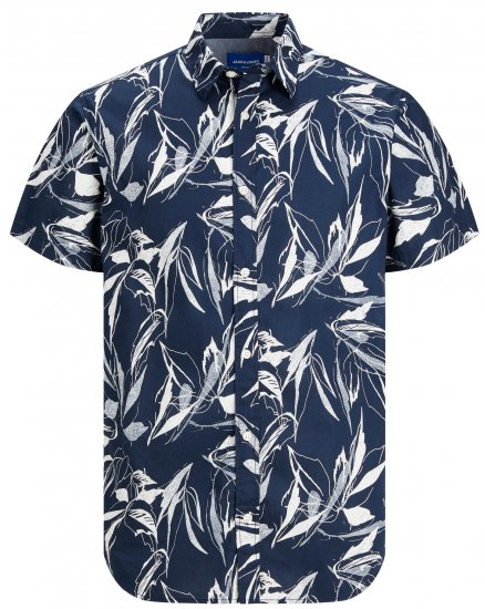 Jack & Jones JORCRAYON AOP Shirt Navy - Särgid - Meeste suured särgid 2XL – 8XL