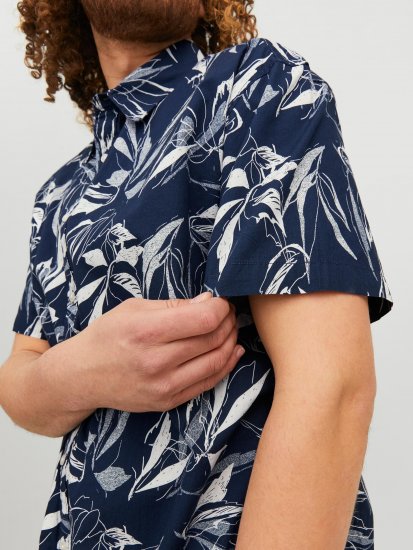 Jack & Jones JORCRAYON AOP Shirt Navy - Särgid - Meeste suured särgid 2XL – 8XL