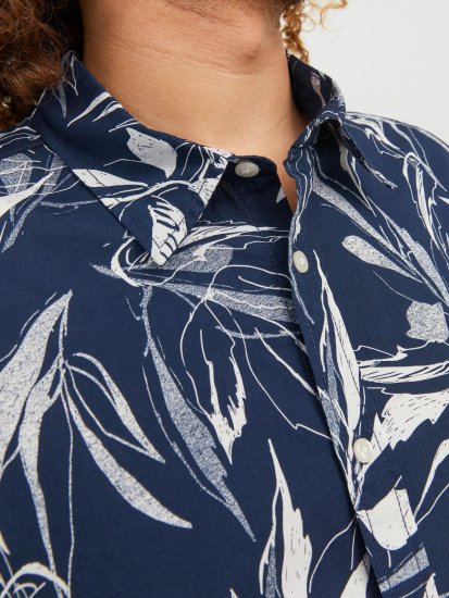 Jack & Jones JORCRAYON AOP Shirt Navy - Särgid - Meeste suured särgid 2XL – 8XL