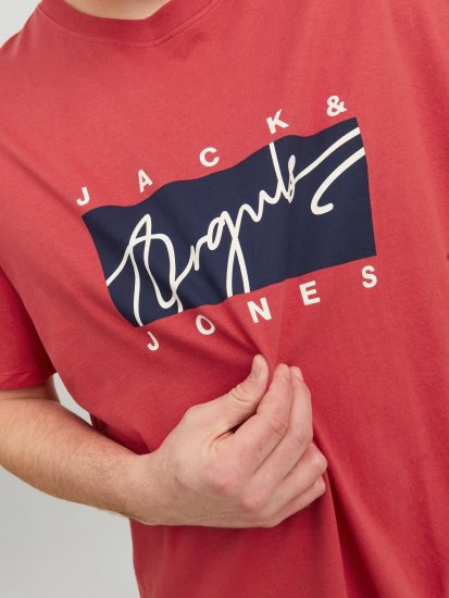 Jack & Jones JORJOSHUA T-shirt Red - T-särgid - Suured T-särgid 2XL – 14XL