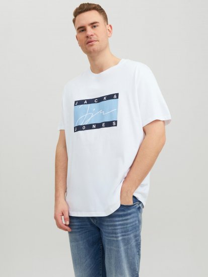 Jack & Jones JORJOSHUA T-shirt Bright White - T-särgid - Suured T-särgid 2XL – 14XL