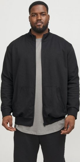 Jack & Jones PAULOS Turtleneck Zip Sweatshirt Black - Sviitrid ja dressipluusid - Meeste suured kapuutsiga jakid suurustes 2XL – 14XL