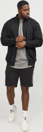 Jack & Jones PAULOS Turtleneck Zip Sweatshirt Black - Sviitrid ja dressipluusid - Meeste suured kapuutsiga jakid suurustes 2XL – 14XL