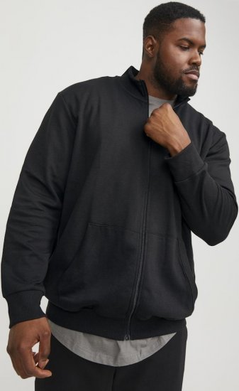 Jack & Jones PAULOS Turtleneck Zip Sweatshirt Black - Sviitrid ja dressipluusid - Meeste suured kapuutsiga jakid suurustes 2XL – 14XL