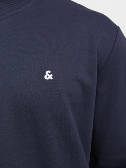 Jack & Jones PAULOS Turtleneck Zip Sweatshirt Navy Blazer - Sviitrid ja dressipluusid - Meeste suured kapuutsiga jakid suurustes 2XL – 14XL