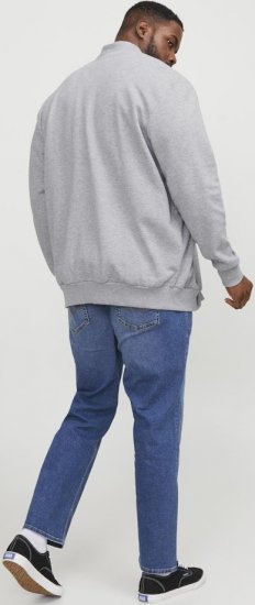 Jack & Jones PAULOS Turtleneck Zip Sweatshirt Light Grey Melange - Sviitrid ja dressipluusid - Meeste suured kapuutsiga jakid suurustes 2XL – 14XL