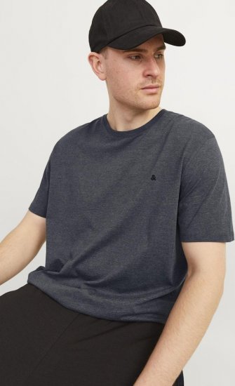 Jack & Jones PAULOS T-Shirt Dark Grey Melange - T-särgid - Suured T-särgid 2XL – 14XL