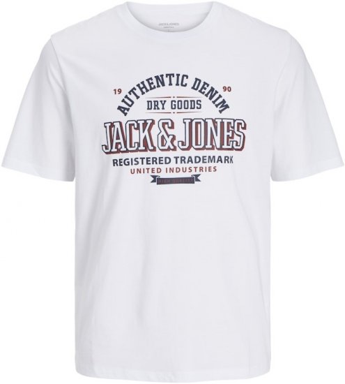 Jack & Jones JJELOGO O-Neck T-Shirt White - T-särgid - Suured T-särgid 2XL – 14XL
