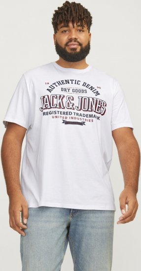 Jack & Jones JJELOGO O-Neck T-Shirt White - T-särgid - Suured T-särgid 2XL – 14XL