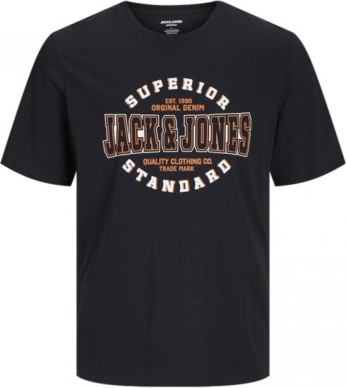 Jack & Jones LOGO O-Neck T-Shirt Black - T-särgid - Suured T-särgid 2XL – 14XL