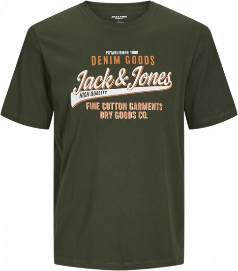 Jack & Jones JJELOGO O-Neck T-Shirt Kombu Green - T-särgid - Suured T-särgid 2XL – 14XL