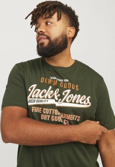 Jack & Jones JJELOGO O-Neck T-Shirt Kombu Green - T-särgid - Suured T-särgid 2XL – 14XL