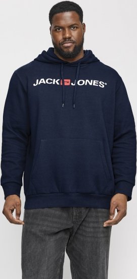 Jack & Jones CORP OLD LOGO REG FIT Hoodie Navy Blazer - Sviitrid ja dressipluusid - Meeste suured kapuutsiga jakid suurustes 2XL – 14XL