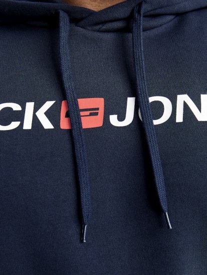 Jack & Jones CORP OLD LOGO REG FIT Hoodie Navy Blazer - Sviitrid ja dressipluusid - Meeste suured kapuutsiga jakid suurustes 2XL – 14XL