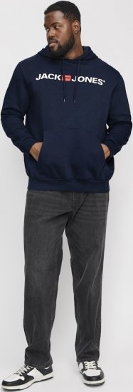 Jack & Jones CORP OLD LOGO REG FIT Hoodie Navy Blazer - Sviitrid ja dressipluusid - Meeste suured kapuutsiga jakid suurustes 2XL – 14XL