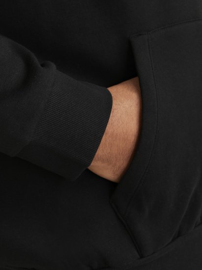 Jack & Jones CORP OLD LOGO REG FIT Hoodie Black - Sviitrid ja dressipluusid - Meeste suured kapuutsiga jakid suurustes 2XL – 14XL