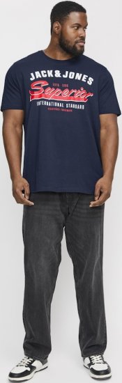 Jack & Jones LOGO O-Neck T-Shirt Dark Blue - T-särgid - Suured T-särgid 2XL – 14XL