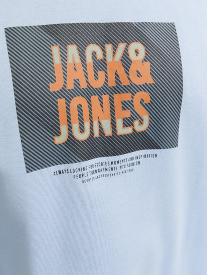 Jack & Jones HUDSON Sweatshirt Chambray Blue - Sviitrid ja dressipluusid - Meeste suured kapuutsiga jakid suurustes 2XL – 14XL