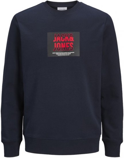 Jack & Jones HUDSON Sweatshirt Navy - Sviitrid ja dressipluusid - Meeste suured kapuutsiga jakid suurustes 2XL – 14XL