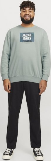 Jack & Jones HUDSON Sweatshirt Iceberg Green - Sviitrid ja dressipluusid - Meeste suured kapuutsiga jakid suurustes 2XL – 14XL