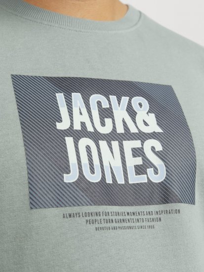 Jack & Jones HUDSON Sweatshirt Iceberg Green - Sviitrid ja dressipluusid - Meeste suured kapuutsiga jakid suurustes 2XL – 14XL